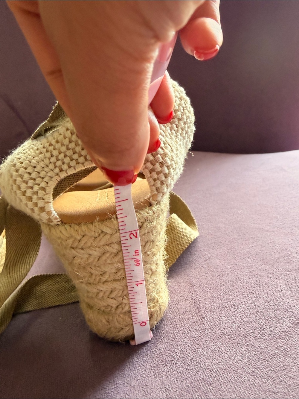 Classic Tie-Wrap Wedge Sandals in Tan - Picture 6 of 7